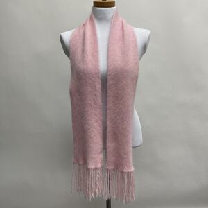 Angora Rabbit Hair Blend‎ Scarf Pink Fringe